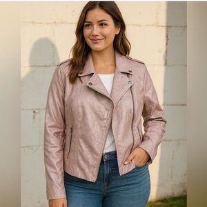 Torrid Rose Gold Pink Faux Leather Moto Jacket – Women’s Size 2 (18/20)
